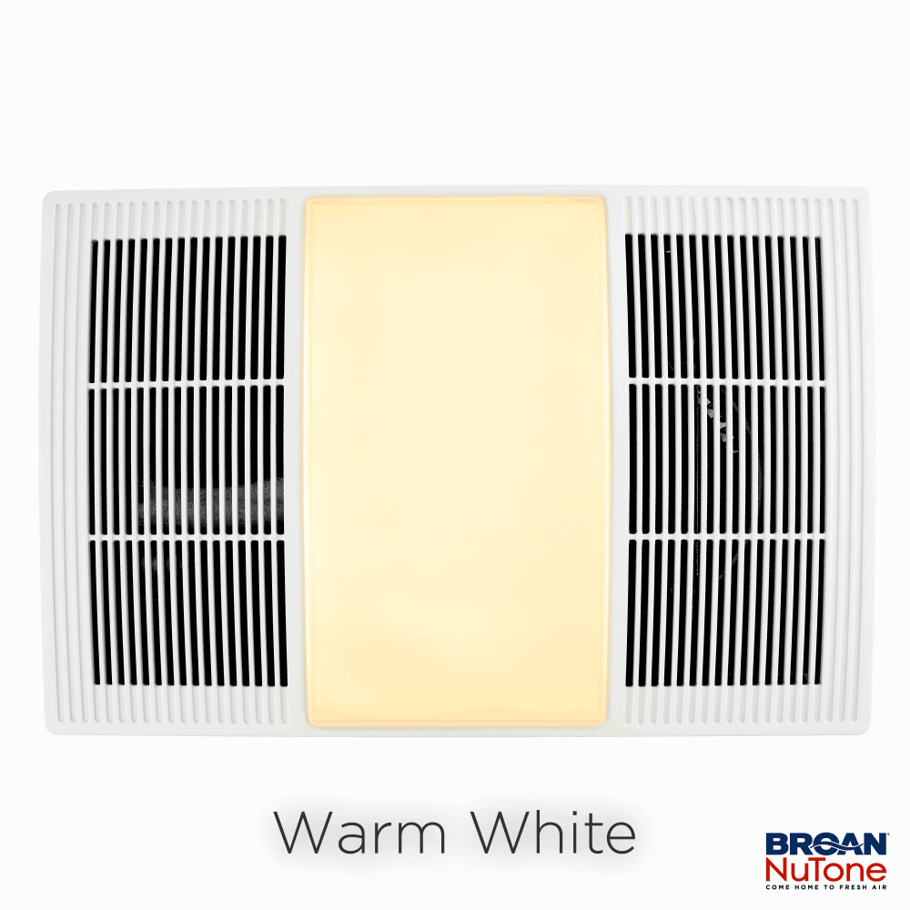 Broan®70/80CFM加热器排气覆盖升级，可调节和可调节的CCT照明（单包）