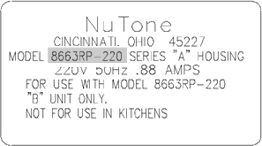 NuTone标准浴扇